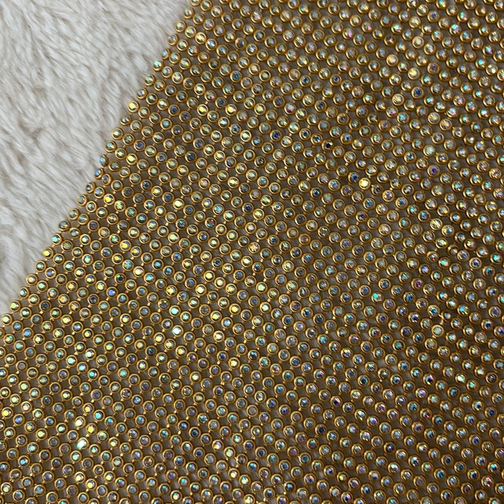 Chainmail Top. Holly Luxe Diamanté Top - Gold Iridescent - Picture 8 of 16